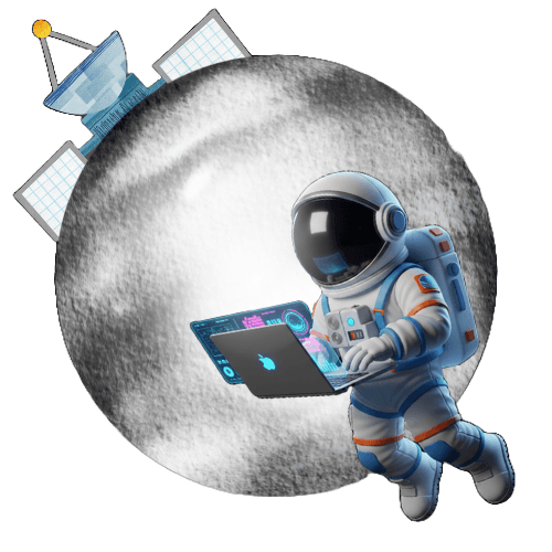 Astronaut floating in space