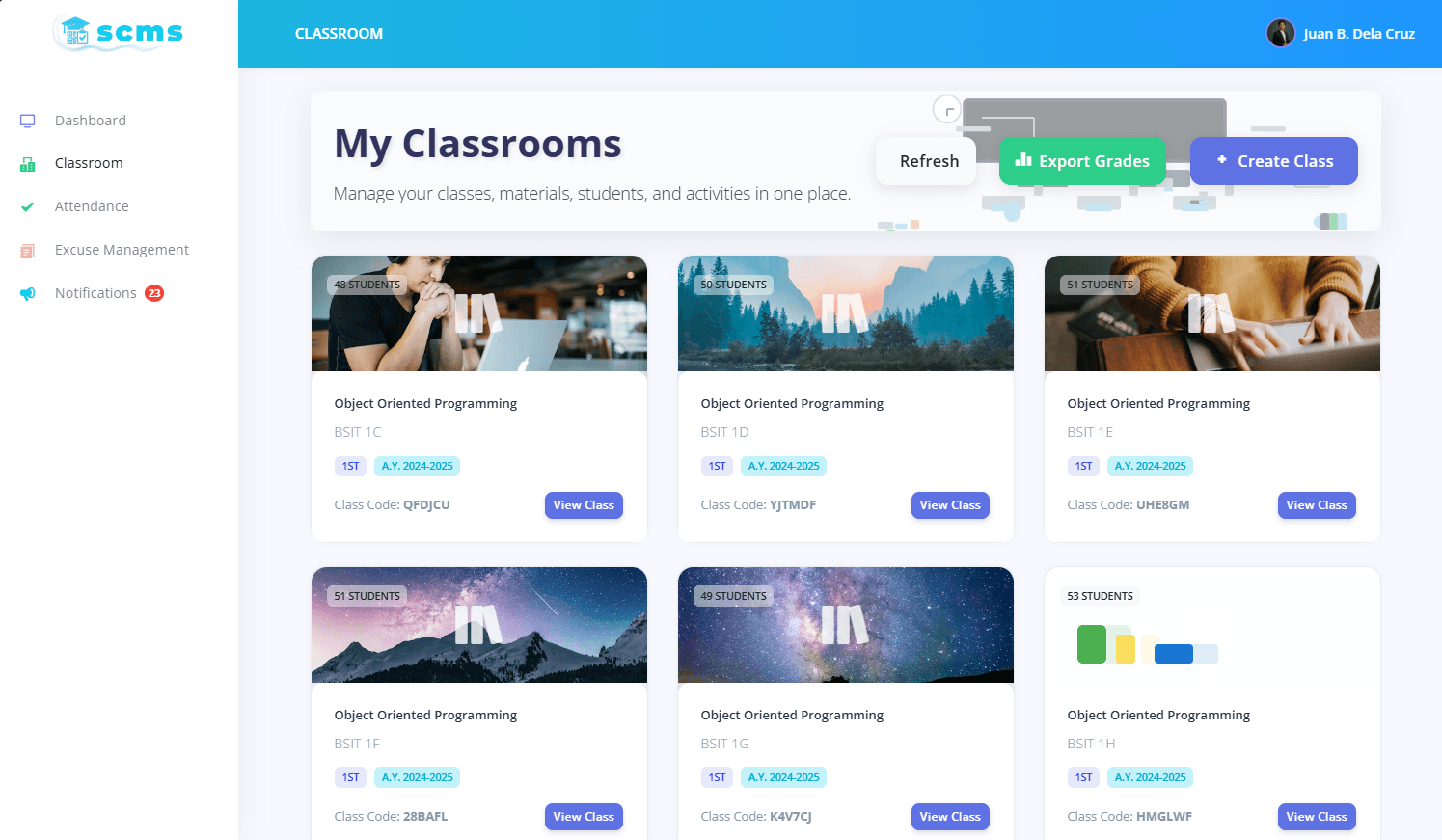 SCMS – Responsive Smart Classroom Management System